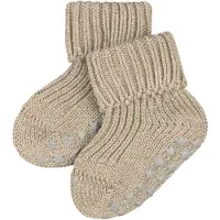 Falke Cotton Catspads antislip noppen katoen huissokken babysokjes meisjes jongens beige - Maat 62-68