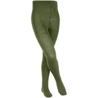 Falke Comfort Wool dik eenkleurig wol panty kinderen groen - maat 122-128
