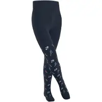 Falke Little Flowers dun gedessineerd katoen panty kinderen blauw - maat 80-92