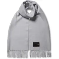 Falke Basic Stola With Fringes sneldrogend warm wol wintersjaal unisex grijs - maat ONESIZE