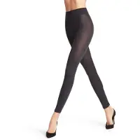 Falke Softmerino eenkleurig wol katoen legging dames blauw - maat 40-42
