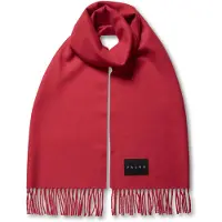Falke Basic Stola With Fringes sneldrogend warm wol wintersjaal unisex rood - maat ONESIZE