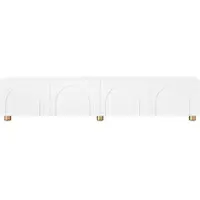 STILVORA Tv-Meubel - 4 Deuren Met Boogreliëf - Voor Woonkamer En Opbergruimte - MDF En Spaanplaat - 180x35x40 Cm - Wit