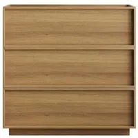 STILVORA Ladekast 80 cm – 3 Greeploze Lades Met Soepele Metalen Geleiders – Veel Opbergruimte Voor Woonkamer Slaapkamer Hal – MDF En Spaanplaat – Zonder Matras – Eiken