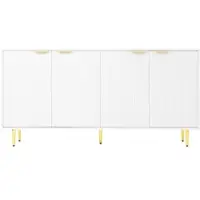 STILVORA Dressoir 160x80x40 cm – Kast Met 4 Deuren – Verstelbare Planken – Softclose Scharnieren – Hoogglans Poten – Wit