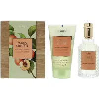 4711 Set : Acqua Colonia White Peach & Coriander, Eau de Cologne, uniseks, 50 ml + Acqua Colonia White Peach & Coriander, hydraterende douchegel, voor lichaam, geschikt voor alle huidtypen, 75 ml