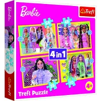 Trefl Barbie Mattel 4-in-1 Puzzel - 207 stukjes - Vanaf 4 jaar