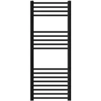 LuxeBath elektrische Badkamerradiator Sahara 500x1200 mm zwart rechte Zijaansluiting met 1200W Verwarmingselement Thermostaat digitaal Display Handdoekverwarmer Handdoekdroger Verwarmingssysteem