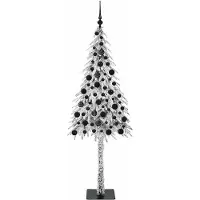 vidaXL Kerstboom met 300 LED met standaard Wit 180 cm PE en Staal