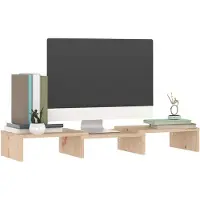 vidaXL Monitorstandaard 60x24x10,5 cm massief grenenhout