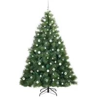 vidaXL Kunstkerstboom met 300 LED met standaard Groen 210 cm PE en PVC