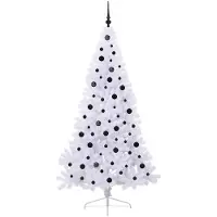 vidaXL Kunstkerstboom met 300 LED Wit 210 cm PVC en Staal