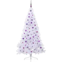 vidaXL Kunstkerstboom met 300 LED Wit 210 cm PVC en Staal