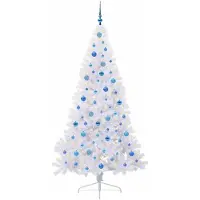 vidaXL Kunstkerstboom met 300 LED Wit 210 cm PVC en Staal