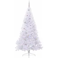 vidaXL Kunstkerstboom met 300 LED Wit 210 cm PVC en Staal