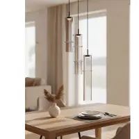 Nova Luce Unieke hanglamp Sano 3-lichts smoke glas