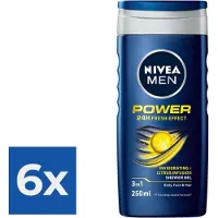 Nivea Men Douchegel - Power Refresh - Voordeelverpakking 6 x 250 ml