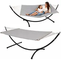 AMANKA Dubbele Hangmat met Frame tot 120kg - 300x100 Metalen Tuin Standaard - Hangmat voor 2 Personen