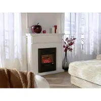 Vente-unique Elektrische haard met mantel - L98 x D26 x H100,8 cm - Wit - OTEMANU L 98 cm x H 100.8 cm x D 26 cm