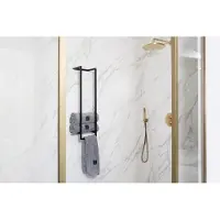 TLF Interieurs Handdoekenrek Denver | TLF Interieurs staal zwart 25x90x20 cm handdoekenhouders | NADUVI