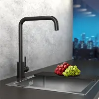 LOMAZOO Thyone Keukenkraan Zwart - Zwarte Kraan - Zwarte Keukenkraan - Mengkraan Keuken - Kraan Keuken
