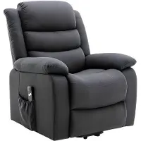 Vente-Unique.nl Elektrische relaxfauteuil van stof - Antraciet - NADINE