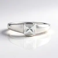 Cavill - Zilveren ring - 925 Sterling zilver - 0,72 ct Cambodjaanse princess zirkoon - Tijdloos minimalistisch ontwerp - Ring 21x19 mm