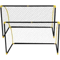 Umbro Voetbaldoel Set van 2 - Voetbal Goal 180 x 91 x 120 cm - Opvouwbaar en Snelle Montage - Voetbal Training Doel - Zwart/ Geel