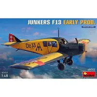 MiniArt Modelbouwpakket Vliegtuigen - 48002 Junkers F13 - Vroege Productie - Propeller Vliegtuig Plastic - 1:48 - Modelbouw