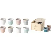 Costa Nova grespresso serie set van 8 lungo kopjes in houten gift box 210 ML - Soft Touch