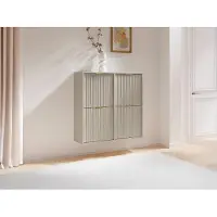 Vente-unique Schoenenkast met 4 uitklapbare vakken - Beige en goud - FRALYN