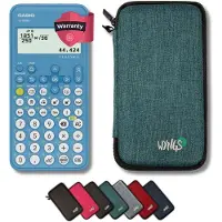 Casio fx-82NL+ incl. WYNGS Beschermhoes Turkoois - Wetenschappelijke Rekenmachine - Basis Pakket