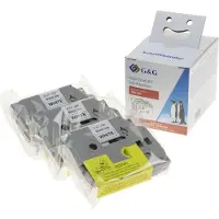 G&G Set van 3 beletteringen die compatibel zijn met Brother-beletteringsband TZe-231, wit/zwart, L 8 m x B 12 mm