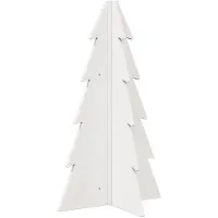vidaXL Kerstdecoratie kerstboom 69,5 cm massief grenenhout wit