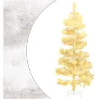 vidaXL Kunstkerstboom met verlichting en standaard 150 cm PVC wit