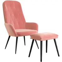 vidaXL Relaxstoel met voetenbank fluweel roze
