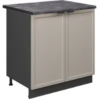 Vicco Keukenonderkast Fame-Line, GrijsBeige/Antraciet, 80 cm antraciet werkblad