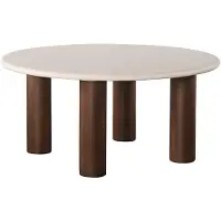 Pole to Pole Japandi Lage Eettafel Microcement / Walnootfineer