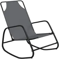 vidaXL Ligstoelen 2 st schommelend staal en textileen grijs