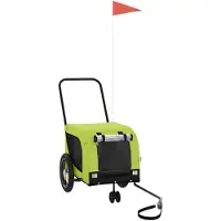 vidaXL Hondenfietstrailer oxford stof en ijzer groen en zwart