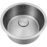 Pure.Sink Keukenwastafel, 37 cm, rond, roestvrij staal, inbouwmodel,
