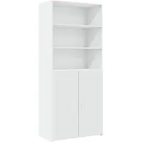 vidaXL Opbergkast 80x42,5x225 cm bewerkt hout wit