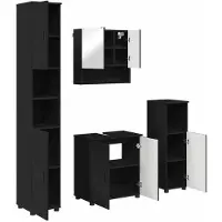 vidaXL Badkamermeubel Set 4 st Zwart 61 x 35 x 64 cm