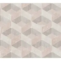 Living Walls GEOMETRISCH BEHANG | 3D - beige crème oudroze - Titanium 3