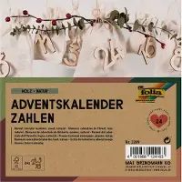 Folia Houten getallencijfers voor adventskalender, naturel