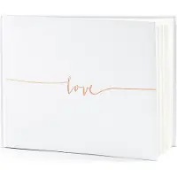 Party Deco Gastenboek Liefde 24 x 18,5 cm, 22 pagina's, Rosegold; Wit (24 x 18,5 cm)