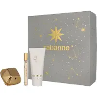 Paco Rabanne Lady Million Eau de Parfum: 50 ml. Lichaamsmelk: 75 ml. Eau de Parfum (klein formaat): 10 ml