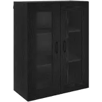vidaXL Highboard Zwart Eiken 69,5 x 34 x 180 cm Bewerkt hout
