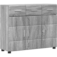 vidaXL Dressoir FLORIN 88,5 x 30,5 x 73 cm Grijs Sonoma Bewerkt hout