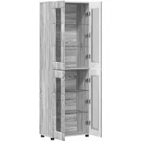 vidaXL Highboard FLORIN 60 x 35 x 182 cm Grijs Sonoma Bewerkt hout